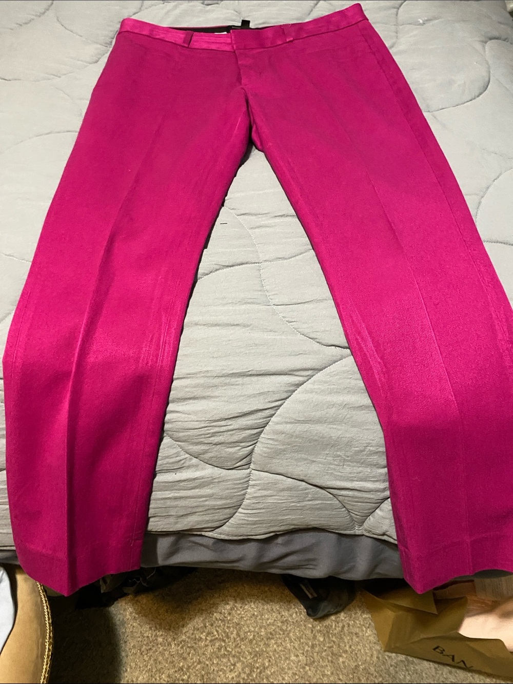 Banana Republic Women's Bright Fuchsia Straight-Leg Trousers